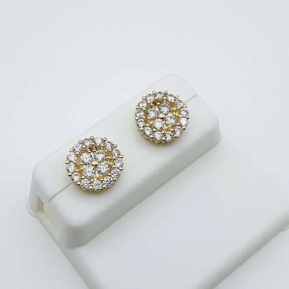 "14K Gold Plated Cubic Zircon Earrings, INUS1BR103 - Picture 6 of 9